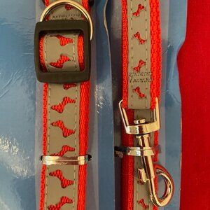 Dog Leash & Collar: NWT Matching Set Dog Bone Print, Medium